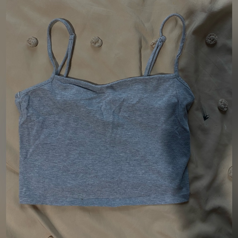 cropped grey tank